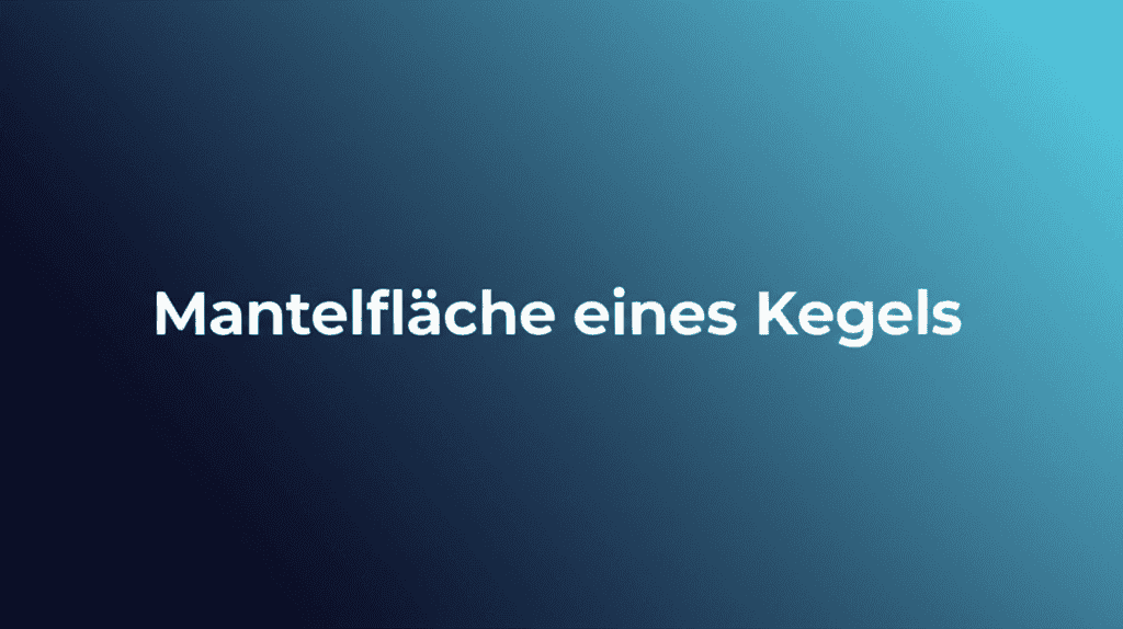 Mantelfläche eines Kegels Illustration