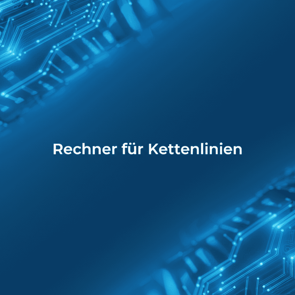 Visualisierung einer Kettenlinie und des Kettenlinien-Rechners