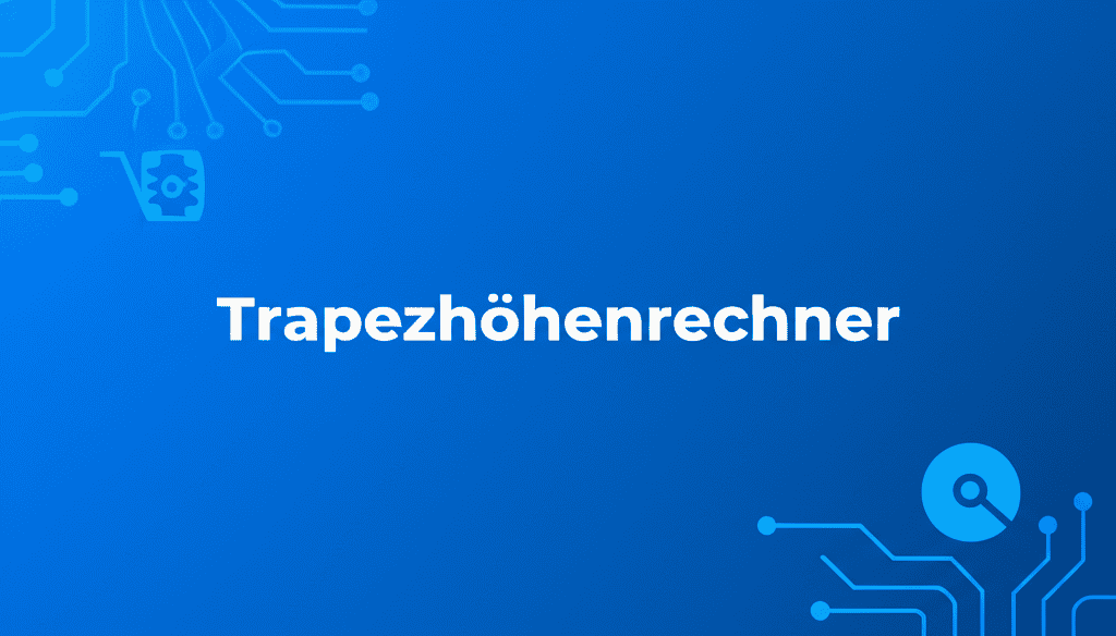 Grafische Darstellung eines Trapezes mit seinen Maßen und der Höhe, bereit für die Berechnung mit dem Trapezhöhenrechner.